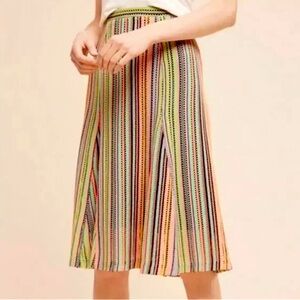 NWT ANTHROPOLOGIE MAEVE Spectral Stripe Midi Skirt.